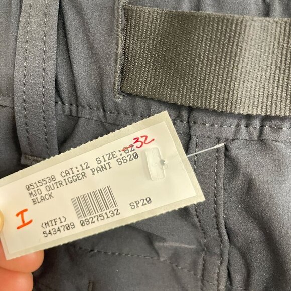 NEW Lands' End Men's 32 Outdoor Outrigger Pants Black Polyester Raw hem - Picture 7 of 11